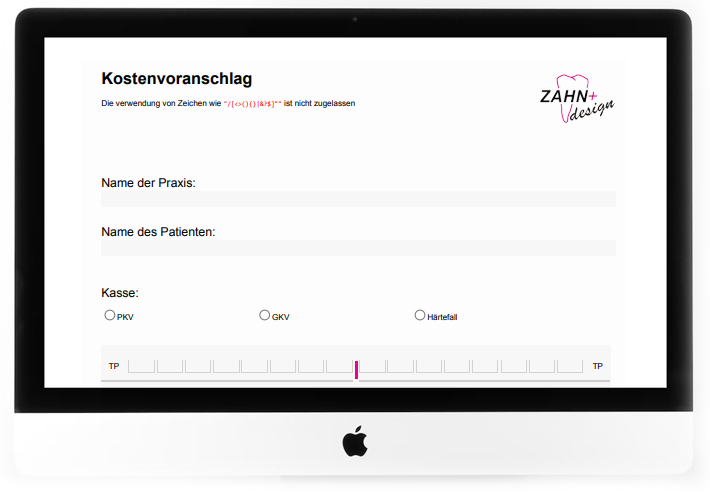 zahn-design kostenvoranschlag